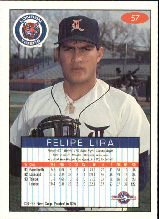 1993-94 Excel (Fleer) Minor League Baseball "Main Set" Cards #1 to #150 - Picture 115 of 298
