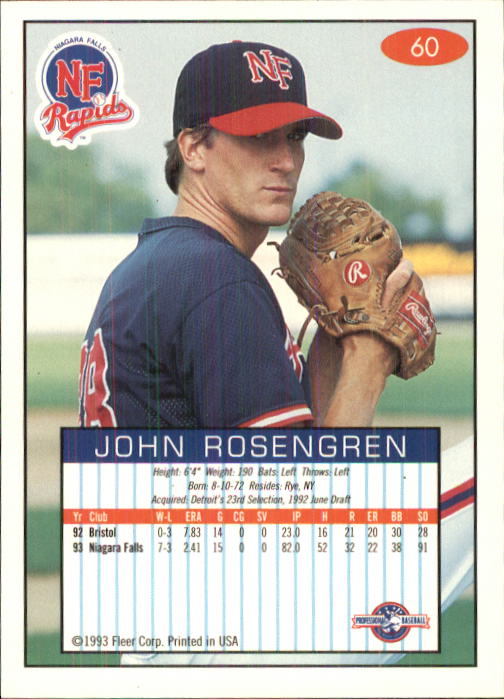 1993-94 Excel (Fleer) Minor League Baseball "Main Set" Cards #1 to #150 - Picture 121 of 298