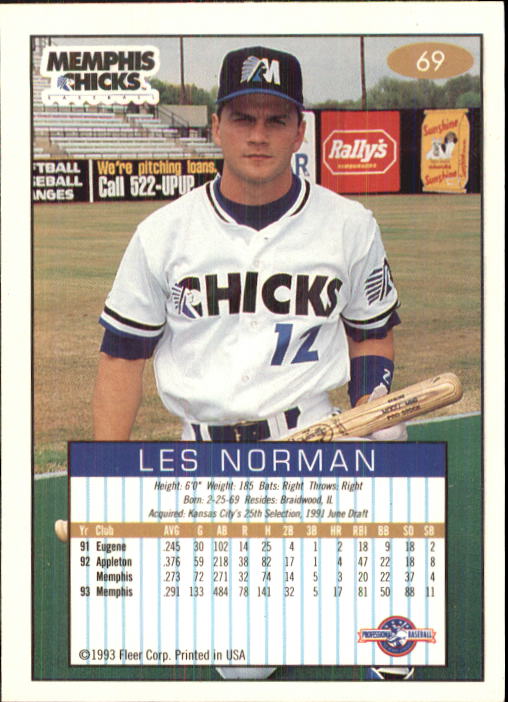 1993-94 Excel (Fleer) Minor League Baseball "Main Set" Cards #1 to #150 - Picture 139 of 298