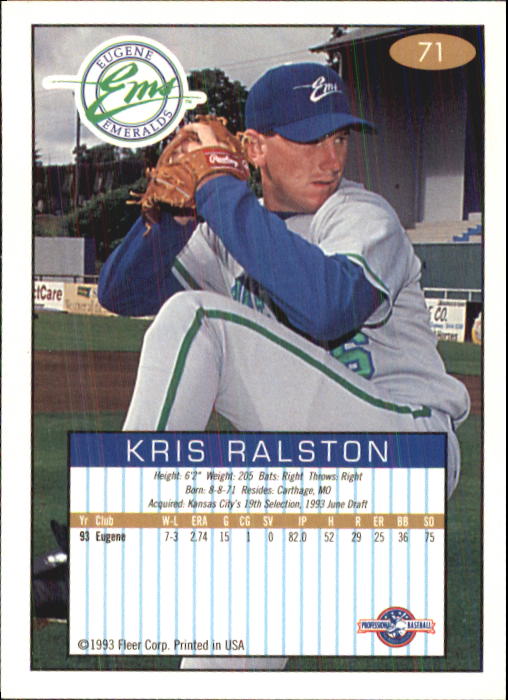 1993-94 Excel (Fleer) Minor League Baseball "Main Set" Cards #1 to #150 - Picture 143 of 298