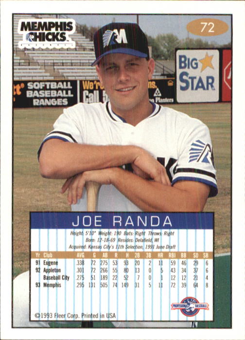 1993-94 Excel (Fleer) Minor League Baseball "Main Set" Cards #1 to #150 - Picture 145 of 298