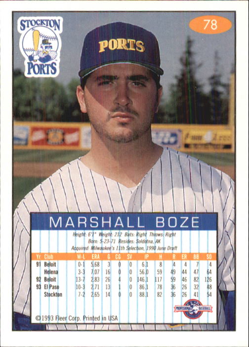 1993-94 Excel (Fleer) Minor League Baseball "Main Set" Cards #1 to #150 - Picture 157 of 298