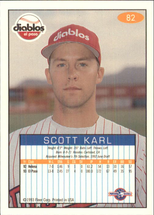 1993-94 Excel (Fleer) Minor League Baseball "Main Set" Cards #1 to #150 - Picture 165 of 298