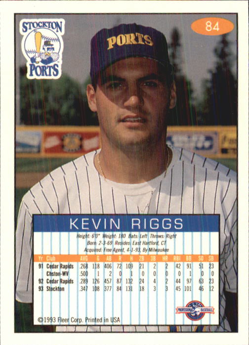 1993-94 Excel (Fleer) Minor League Baseball "Main Set" Cards #1 to #150 - Picture 169 of 298