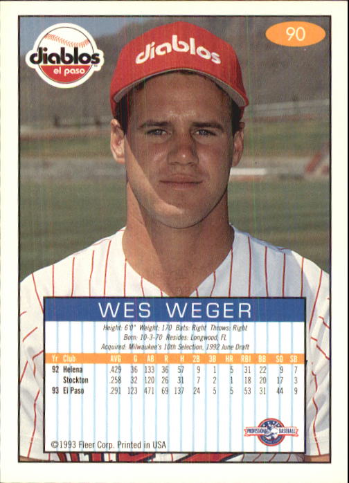 1993-94 Excel (Fleer) Minor League Baseball "Main Set" Cards #1 to #150 - Picture 181 of 298