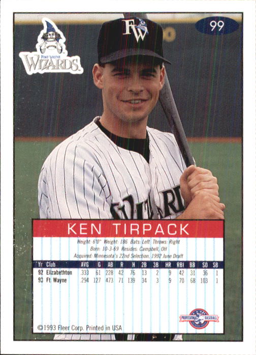 1993-94 Excel (Fleer) Minor League Baseball "Main Set" Cards #1 to #150 - Picture 199 of 298