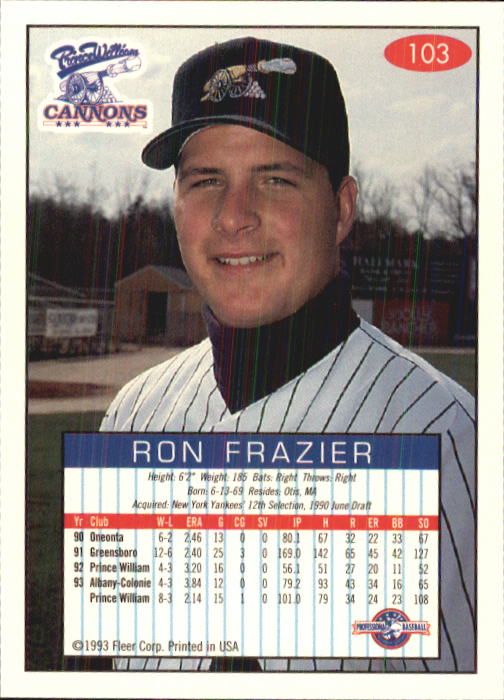 1993-94 Excel (Fleer) Minor League Baseball "Main Set" Cards #1 to #150 - Picture 203 of 298