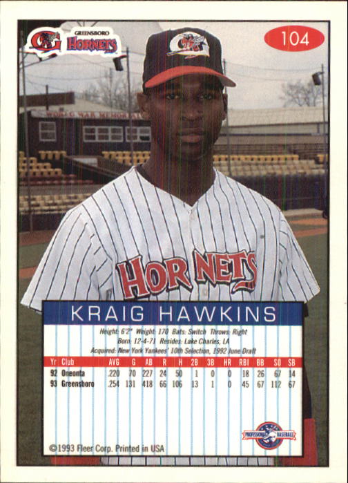 1993-94 Excel (Fleer) Minor League Baseball "Main Set" Cards #1 to #150 - Picture 205 of 298