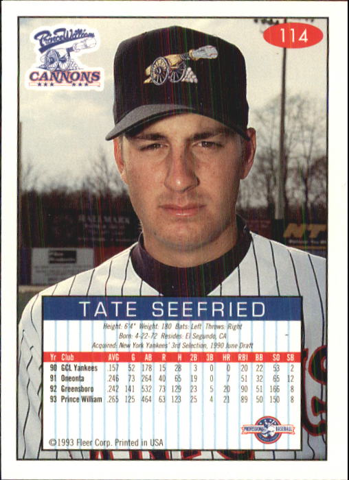 1993-94 Excel (Fleer) Minor League Baseball "Main Set" Cards #1 to #150 - Picture 226 of 298
