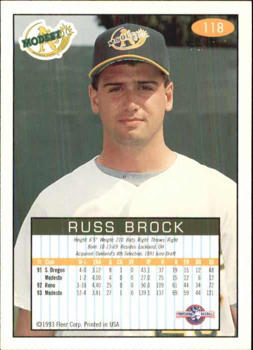 1993-94 Excel (Fleer) Minor League Baseball "Main Set" Cards #1 to #150 - Picture 234 of 298