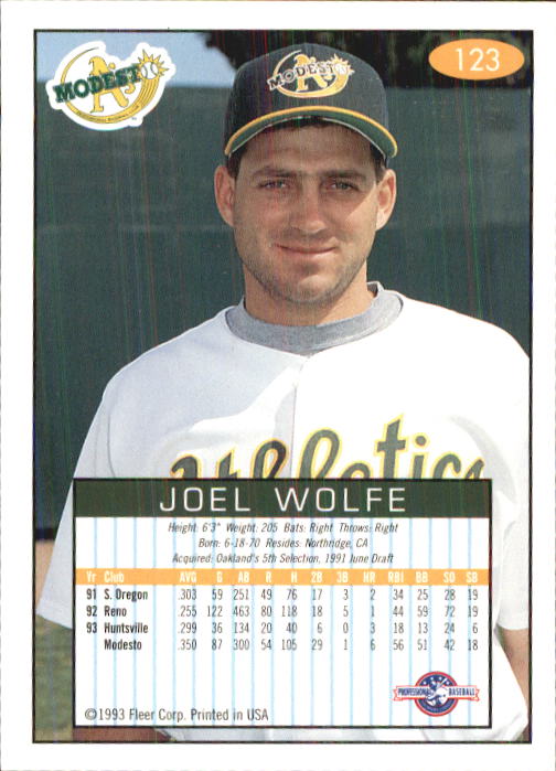 1993-94 Excel (Fleer) Minor League Baseball "Main Set" Cards #1 to #150 - Picture 244 of 298