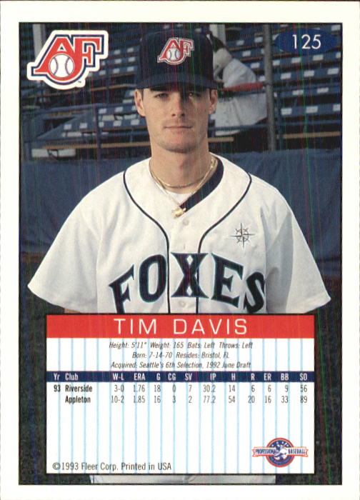 1993-94 Excel (Fleer) Minor League Baseball "Main Set" Cards #1 to #150 - Picture 248 of 298