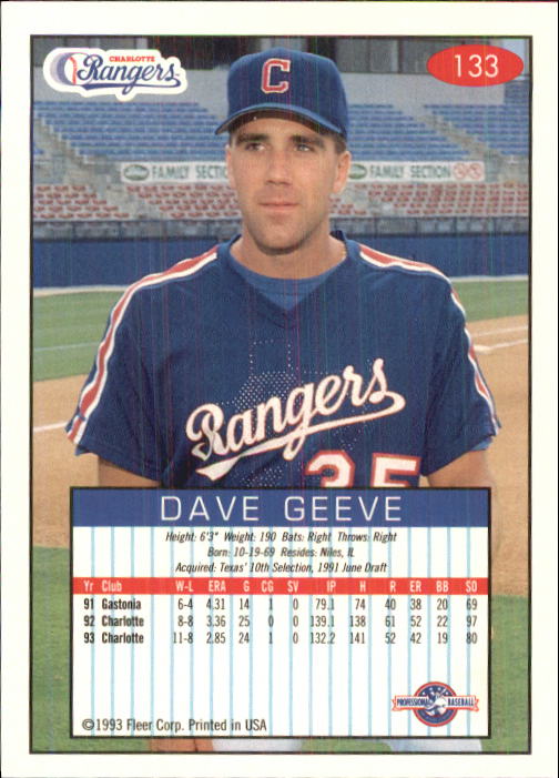 1993-94 Excel (Fleer) Minor League Baseball "Main Set" Cards #1 to #150 - Picture 264 of 298