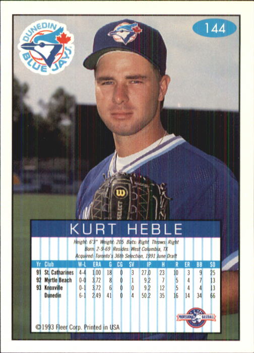 1993-94 Excel (Fleer) Minor League Baseball "Main Set" Cards #1 to #150 - Picture 286 of 298