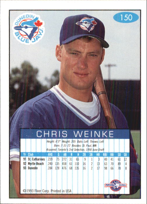 1993-94 Excel (Fleer) Minor League Baseball "Main Set" Cards #1 to #150 - Picture 298 of 298