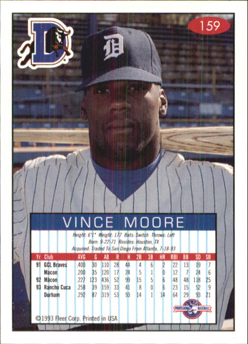 1993-94 Excel (Fleer) Minor League Baseball "Main Set" Cards #151 to #300 - Picture 19 of 299