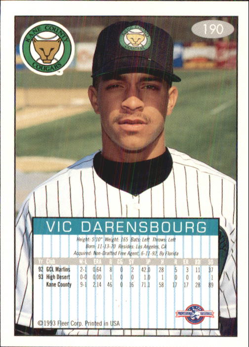 1993-94 Excel (Fleer) Minor League Baseball "Main Set" Cards #151 to #300 - Picture 81 of 299