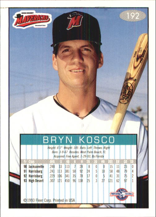 1993-94 Excel (Fleer) Minor League Baseball "Main Set" Cards #151 to #300 - Picture 85 of 299