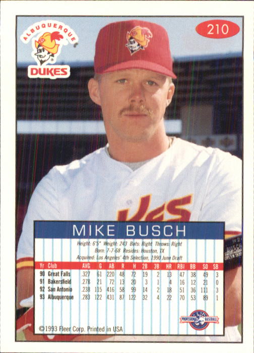 1993-94 Excel (Fleer) Minor League Baseball "Main Set" Cards #151 to #300 - Picture 121 of 299