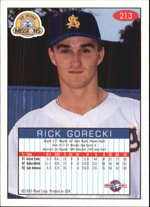 1993-94 Excel (Fleer) Minor League Baseball "Main Set" Cards #151 to #300 - Picture 127 of 299