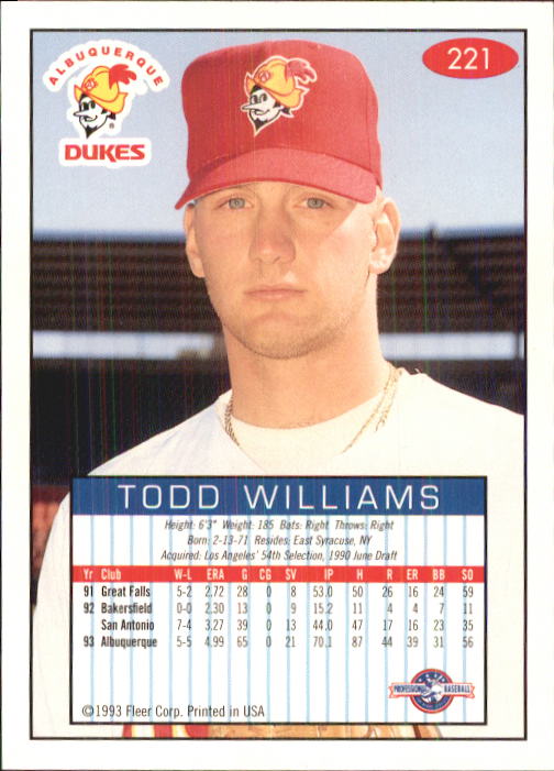 1993-94 Excel (Fleer) Minor League Baseball "Main Set" Cards #151 to #300 - Picture 143 of 299