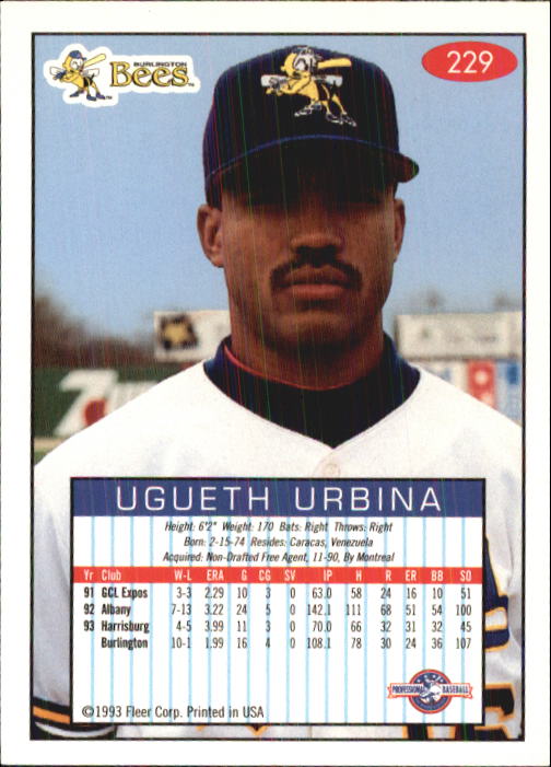 1993-94 Excel (Fleer) Minor League Baseball "Main Set" Cards #151 to #300 - Picture 159 of 299
