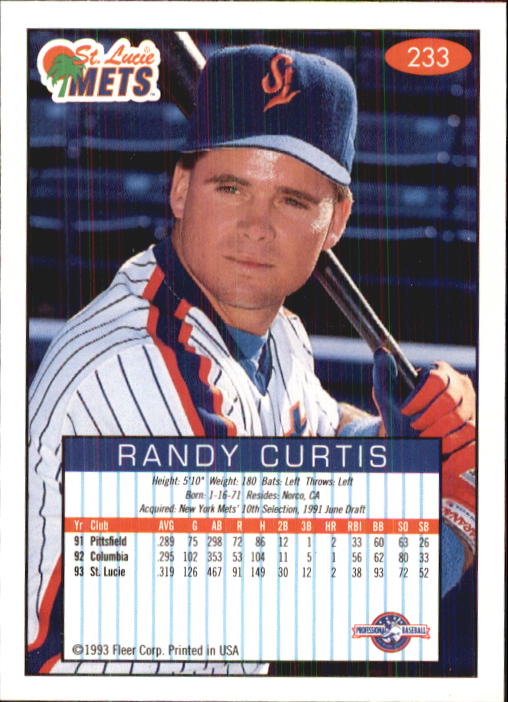 1993-94 Excel (Fleer) Minor League Baseball "Main Set" Cards #151 to #300 - Picture 167 of 299