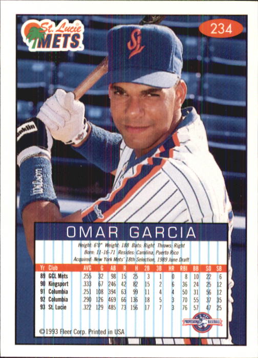 1993-94 Excel (Fleer) Minor League Baseball "Main Set" Cards #151 to #300 - Picture 169 of 299