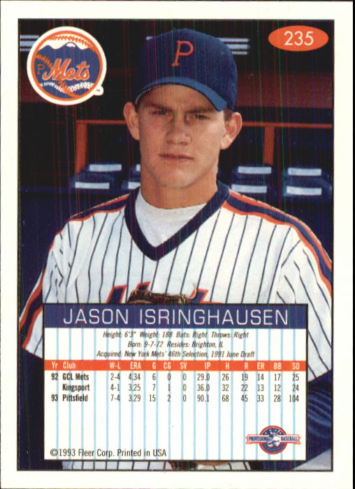 1993-94 Excel (Fleer) Minor League Baseball "Main Set" Cards #151 to #300 - Picture 171 of 299