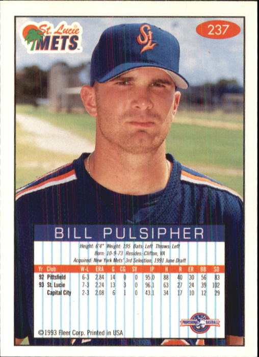 1993-94 Excel (Fleer) Minor League Baseball "Main Set" Cards #151 to #300 - Picture 175 of 299