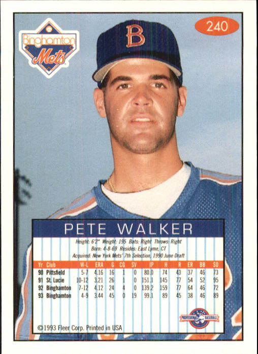 1993-94 Excel (Fleer) Minor League Baseball "Main Set" Cards #151 to #300 - Picture 181 of 299