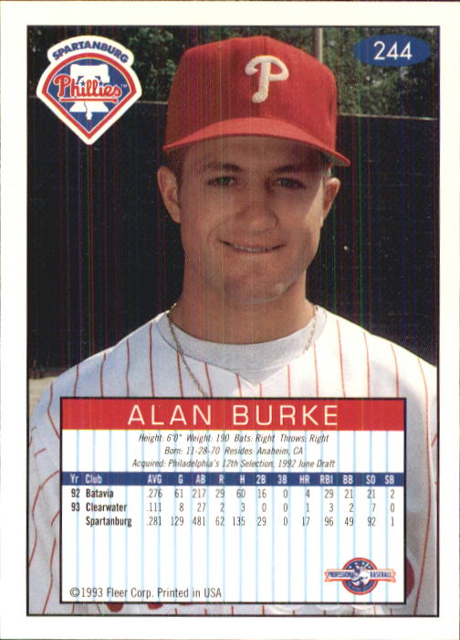 1993-94 Excel (Fleer) Minor League Baseball "Main Set" Cards #151 to #300 - Picture 189 of 299
