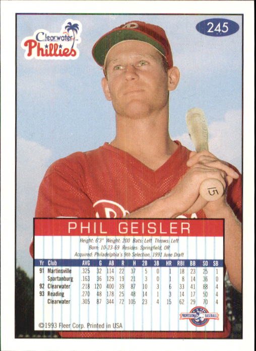 1993-94 Excel (Fleer) Minor League Baseball "Main Set" Cards #151 to #300 - Picture 191 of 299