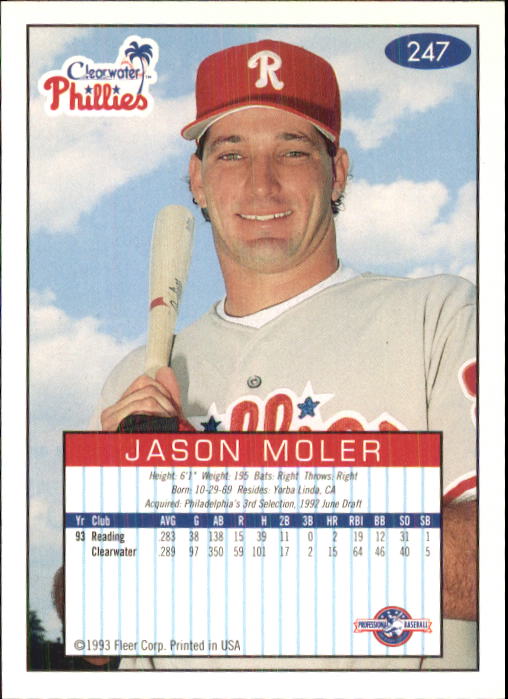 1993-94 Excel (Fleer) Minor League Baseball "Main Set" Cards #151 to #300 - Picture 195 of 299
