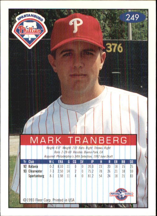 1993-94 Excel (Fleer) Minor League Baseball "Main Set" Cards #151 to #300 - Picture 199 of 299