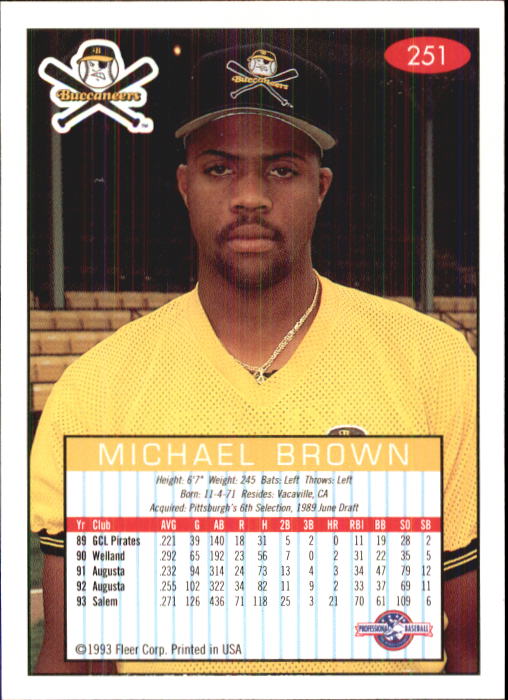 1993-94 Excel (Fleer) Minor League Baseball "Main Set" Cards #151 to #300 - Picture 203 of 299