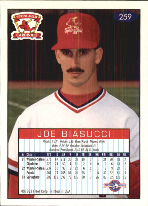1993-94 Excel (Fleer) Minor League Baseball "Main Set" Cards #151 to #300 - Picture 219 of 299