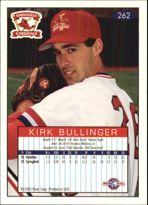 1993-94 Excel (Fleer) Minor League Baseball "Main Set" Cards #151 to #300 - Picture 225 of 299