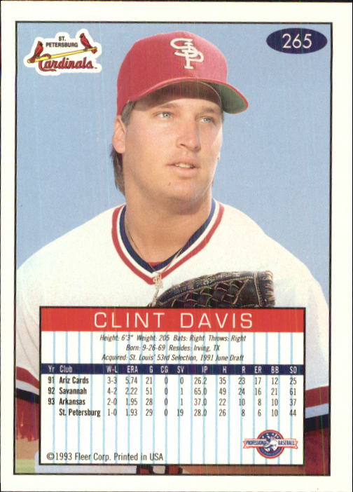 1993-94 Excel (Fleer) Minor League Baseball "Main Set" Cards #151 to #300 - Picture 231 of 299