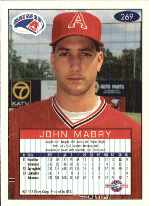 1993-94 Excel (Fleer) Minor League Baseball "Main Set" Cards #151 to #300 - Picture 239 of 299