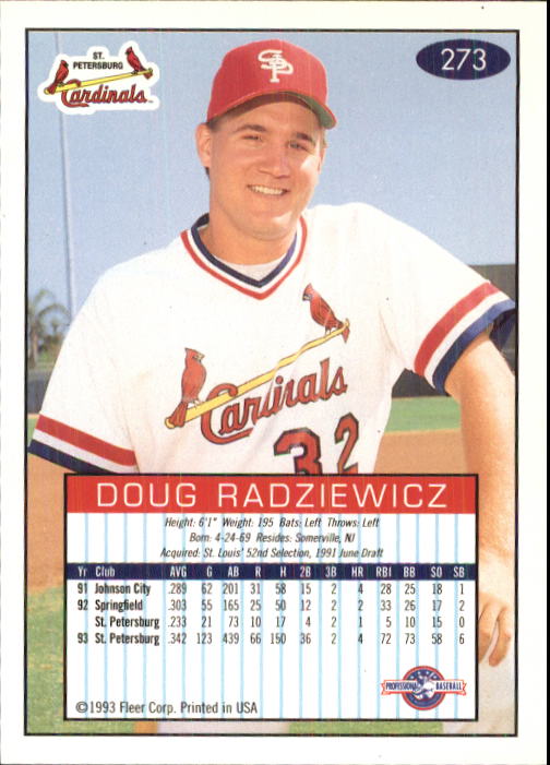 1993-94 Excel (Fleer) Minor League Baseball "Main Set" Cards #151 to #300 - Picture 247 of 299