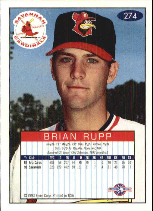 1993-94 Excel (Fleer) Minor League Baseball "Main Set" Cards #151 to #300 - Picture 249 of 299