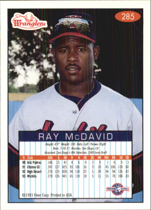 1993-94 Excel (Fleer) Minor League Baseball "Main Set" Cards #151 to #300 - Picture 271 of 299