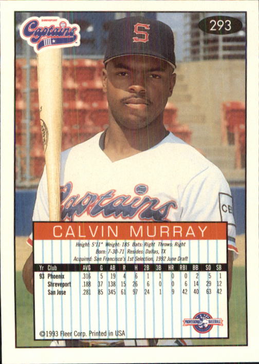 1993-94 Excel (Fleer) Minor League Baseball "Main Set" Cards #151 to #300 - Picture 285 of 299