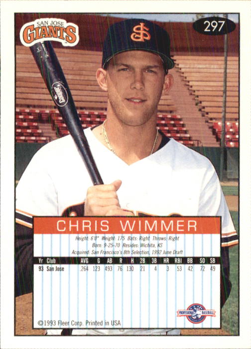 1993-94 Excel (Fleer) Minor League Baseball "Main Set" Cards #151 to #300 - Picture 293 of 299