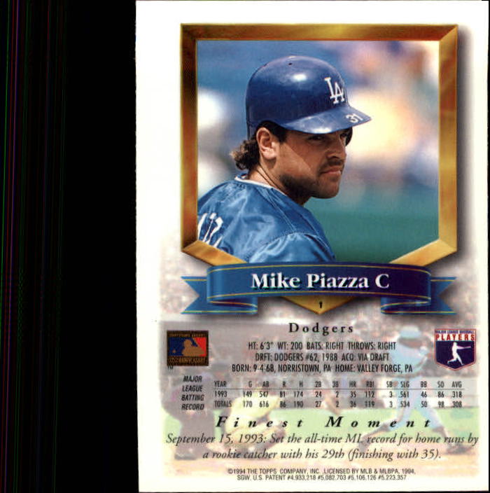 1994 Finest Baseball - Picture 3 of 311
