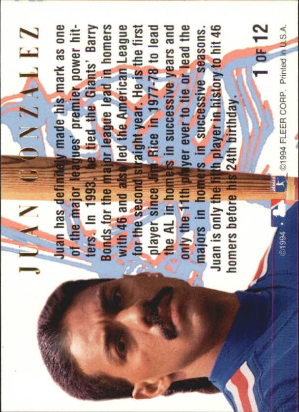1994 Ultra (Fleer) Baseball "Insert" Cards - Picture 130 of 177