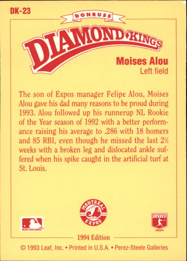1994 Donruss Baseball "Diamond Kings" Insert Cards - Picture 19 of 22