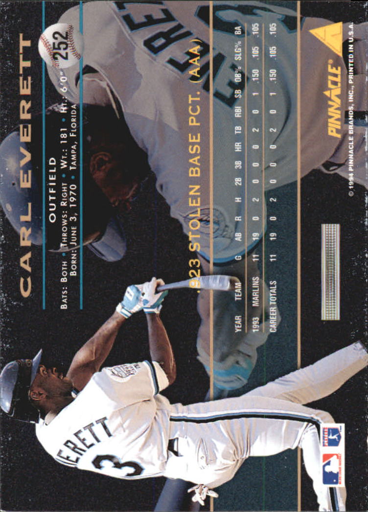 1994 Pinnacle Baseball Card Pick 251-500 - Picture 5 of 498