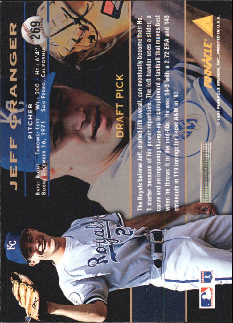 1994 Pinnacle Baseball Card Pick 251-500 - Picture 38 of 498